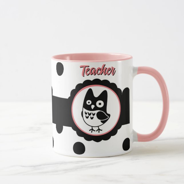 Tasse für personalisierte Owl-Lehrer (Rechts)