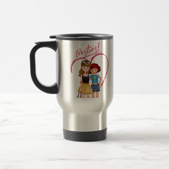 Tasse für Reisen/Pendler, 15 oz Bestie für Mädchen (Links)