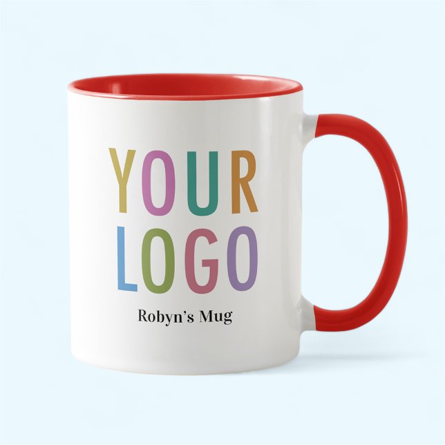 Tasse für Rot- und Weißkaffee - Logo-Werbung (MISOOK 11 oz Red Two Tone Mug with Logo)