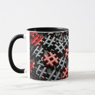 Tasse für rotes und schwarzes Abstraktes Design