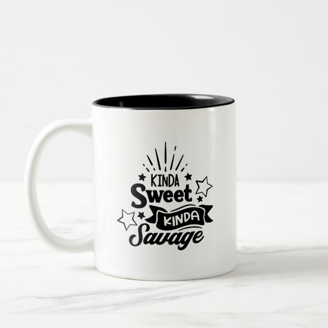 Tasse für Schwarz-Weiß-Kaffee mit Angebot (Links)