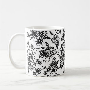 Tasse für Schwarzweiß-Wildblume
