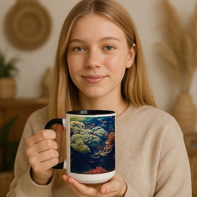 Tasse für tropische Fische und farbenfrohe Koralle (Tropical Fish and Colorful Coral Reef Coastal Life Mug)