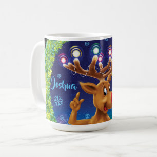 Tasse für Weihnachtskaffee , Rudolph & Lights