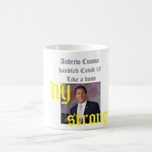 Tasse für weißen Kaffee mit Bild von Andrew Cuomo