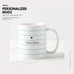 Tasse für winzigen Heart Stripe Monogram Coffee Te<br><div class="desc">Diese schicke Tasse besticht durch das niedlichste Herz und klassische Streifen aller Zeiten. Es ist der perfekte Ort,  um Ihren Namen hinzuzufügen,  um es exklusiv zu Ihrem. Gutes Geschenk für einen Freund,  Lehrer oder Familienmitglied.</div>