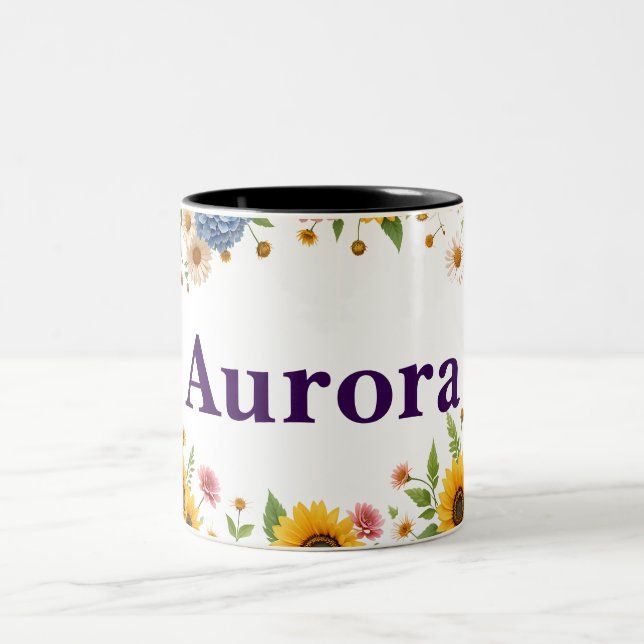 Tasse für zwei Töne Blumenkaffee (Mittel)