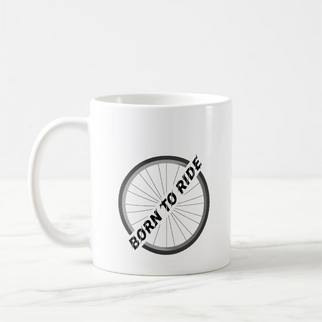 Tasse "Geboren zu fahren" Raddesign (Links)