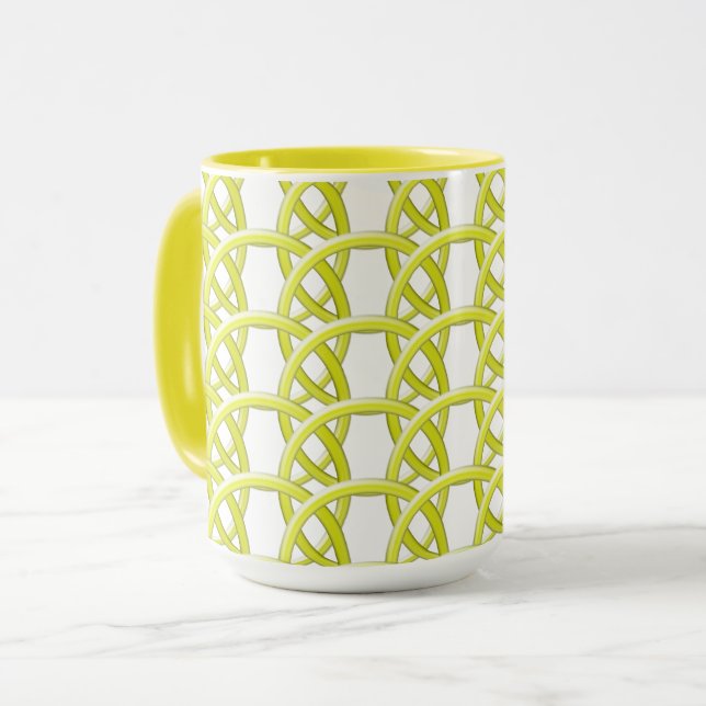 Tasse - Gelbflochtene Ringe (Vorderseite Links)