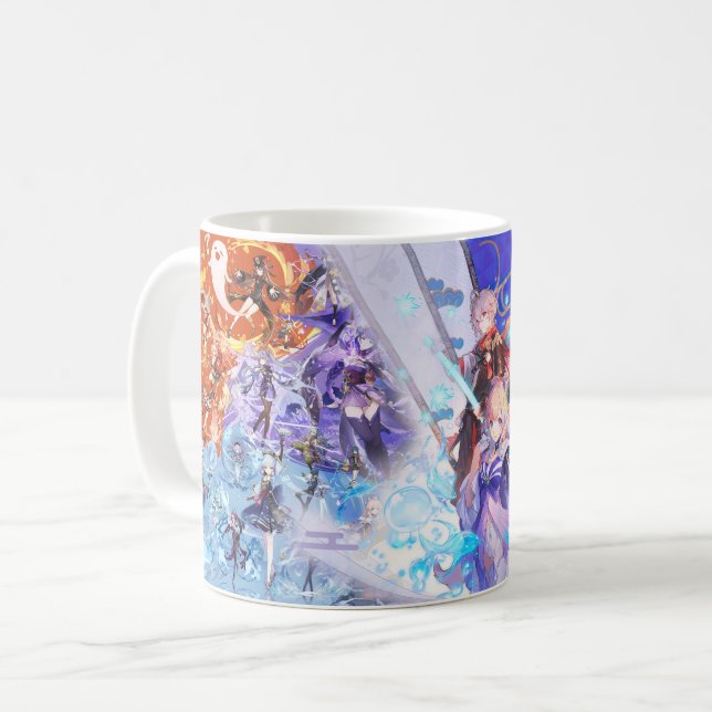 Tasse Genshin Game Xiao Raiden Hu Tao Holiday (Vorderseite Links)