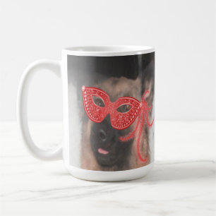 Tasse German Shepherd Mardi Gras Mask Red