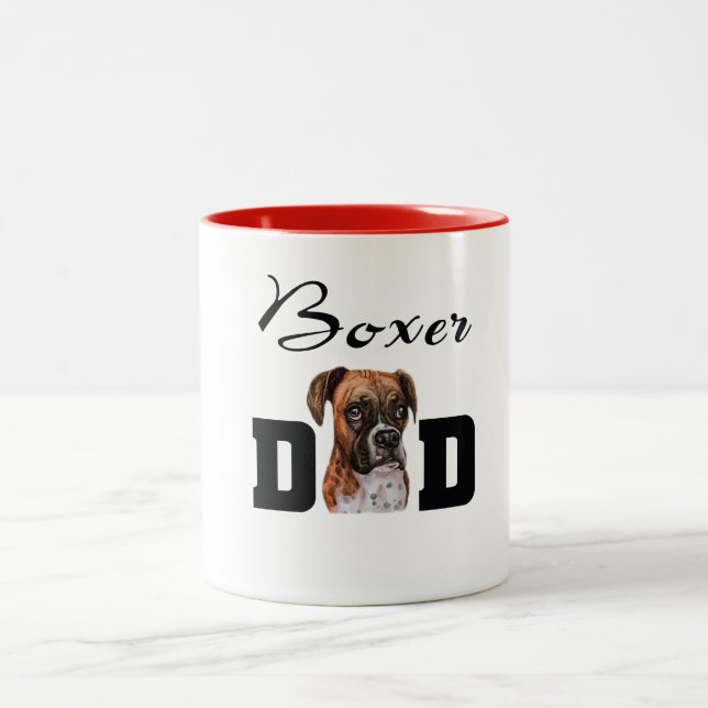 Tasse-Geschenk für Boxer-VATER Zweifarbige Tasse (Mittel)