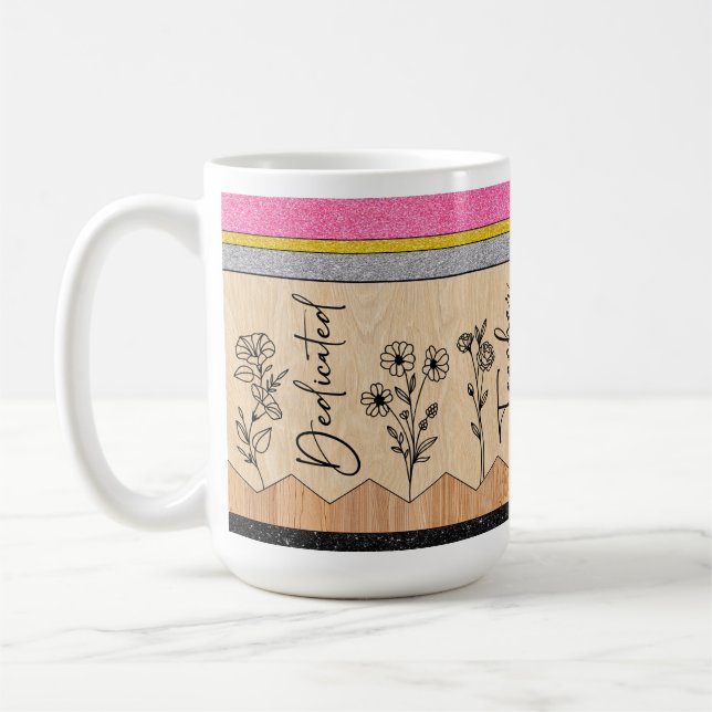Tasse-Geschenk für Lehrer, Teach-Blume-Kaffee Kaffeetasse (Links)