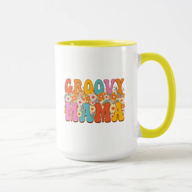 Tasse Geschenk für Mama Groovy Mama  Kaffeemaschin (Rechts)