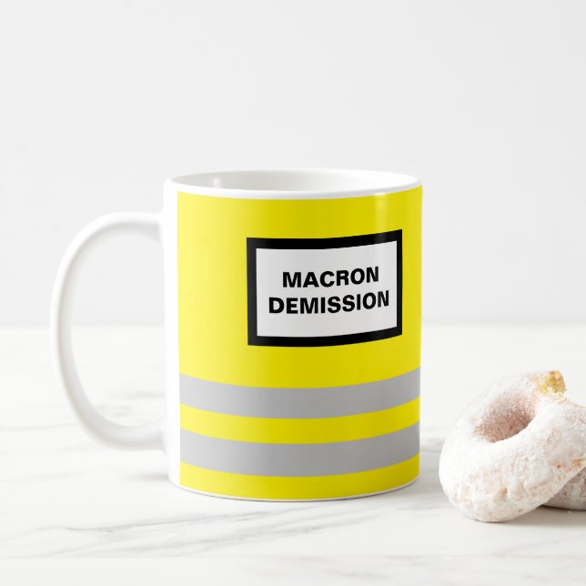Tasse Gilet Jaune Macron Démission (Mit Donut)