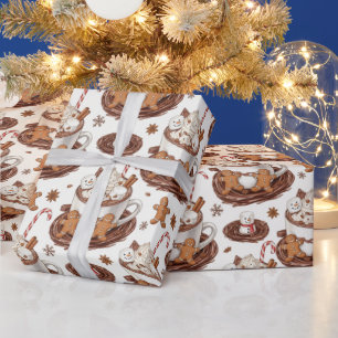 Tasse Gingerbrot und Marshmallow Geschenkpapier