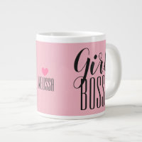Tasse Girl Boss Personalisierter Name Herz Rosa