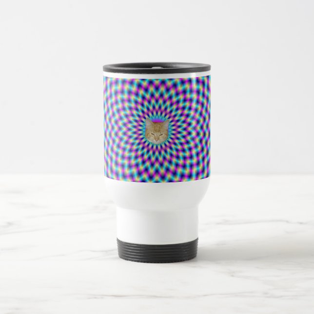 Tasse Gitter in Blau und Rosa (Mittel)