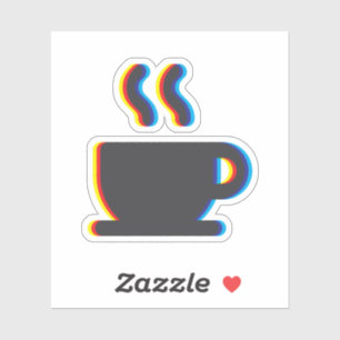 Tasse Glitch Aufkleber