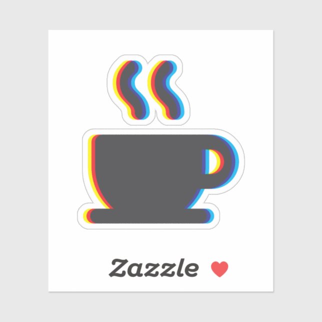 Tasse Glitch Aufkleber (Blatt)