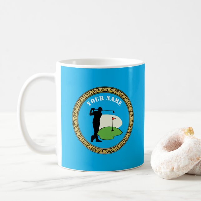 Tasse Golf - Name hinzufügen - Golfer (Mit Donut)