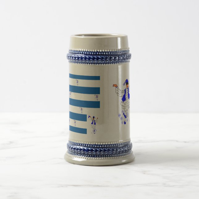 Tasse Gray/Blue 22 oz Stein Griechische Flagge (Mittel)