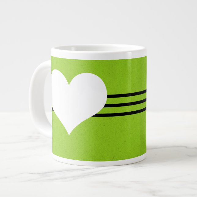 Tasse "Green Modern Heart Jumbo" (Vorderseite Links)