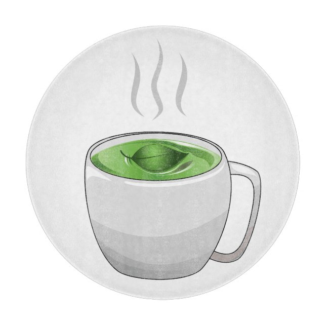 Tasse grüner Tee Schneidebrett (Vorderseite)