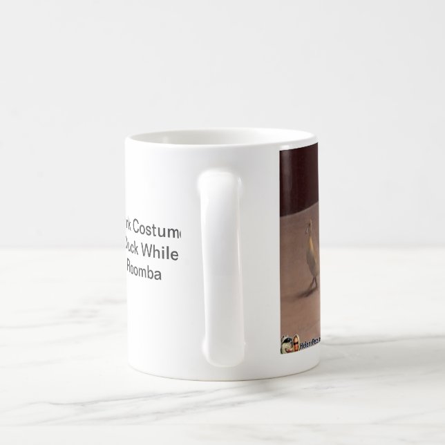 TASSE! Haifisch-Katze jagt eine Ente beim Reiten Kaffeetasse (Henkel)