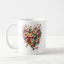 Tasse Herz und Blume, Valetine
