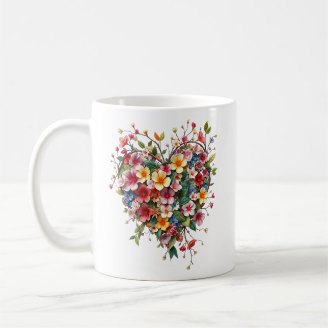 Tasse Herz und Blume, Valetine (Links)