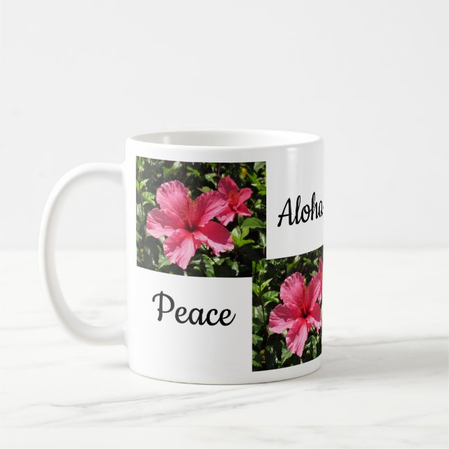 Tasse - Hibuscus und Bedeutung von Aloha (Links)