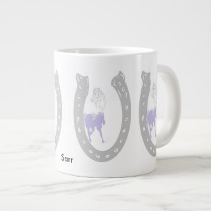 Tasse/Horseshoe mit Pferden Jumbo-Tasse