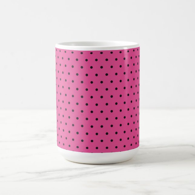 Tasse/Hot Pink & Black Polka Punkte Tasse (Mittel)