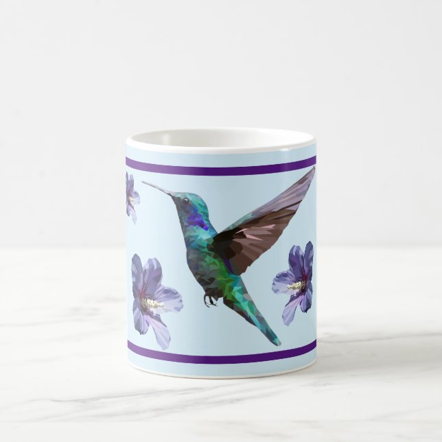 Tasse hübsch Geometric Hummingbird/Hibiskus (Mittel)