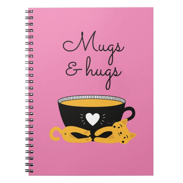 Tasse & Hugs Cat Journal Notizblock (Vorderseite)