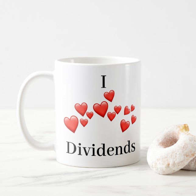 Tasse - I Liebe Dividenden - viele Herzen (Mit Donut)