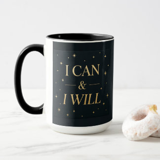 Tasse 'Ich kann, ich werde' | Motivierende goldene