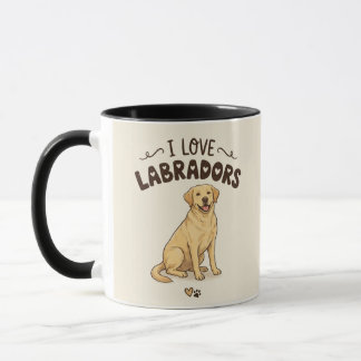 Tasse "Ich liebe Labradors" – Handgezeichnete Illu