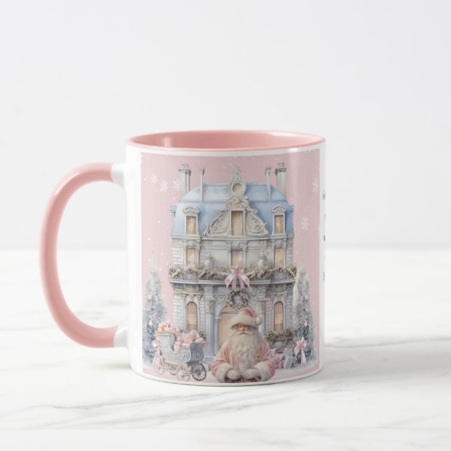 Tasse Ich träume von einer pinkfarbenen Weihnachts (Links)