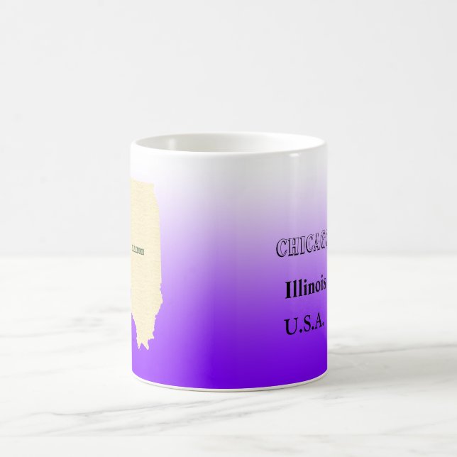 Tasse - Illinois Staat Tasse mit Stadt (Mittel)