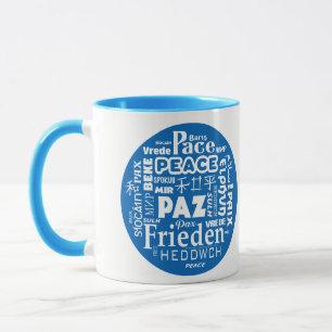 Tasse im Blau/Weiß-Format in mehreren Sprachen