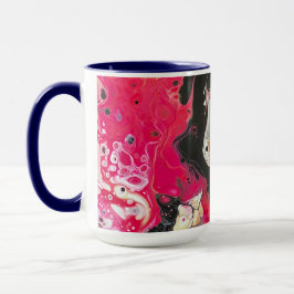 Tasse in Rosa, Schwarz und Gold