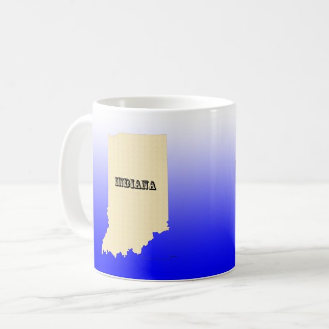 Tasse - Indiana Staat Karte mit Stadt (Vorderseite Links)