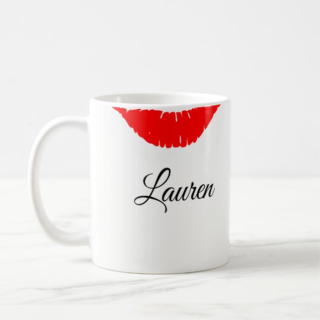 Tasse-Individuelle Name/Lippen Kaffeetasse (Links)