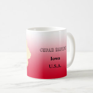 Tasse - Iowa Staat Karte mit Stadt