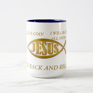 Tasse JESUS FISH BLAC INNENGOLD EMBLEM AUF WAS