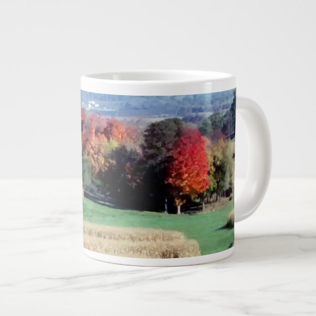 Tasse, Jumbo 20 oz. Wisconsin Landschaftsfall Jumbo-Tasse (Vorderseite Rechts)