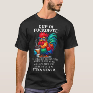 Tasse Kaffee ein Spritzer Niemand kümmert sich ein T-Shirt
