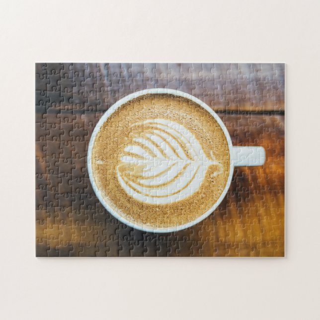 Tasse Kaffee Latte mit Leaf-Form Schaumstoff auf H Puzzle (Horizontal)